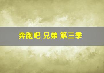 奔跑吧 兄弟 第三季